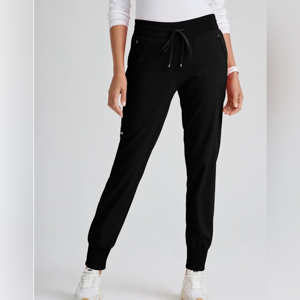 Barco Grey’s Anatomy Stretch Black Jogger Scrub Pants XS TALL